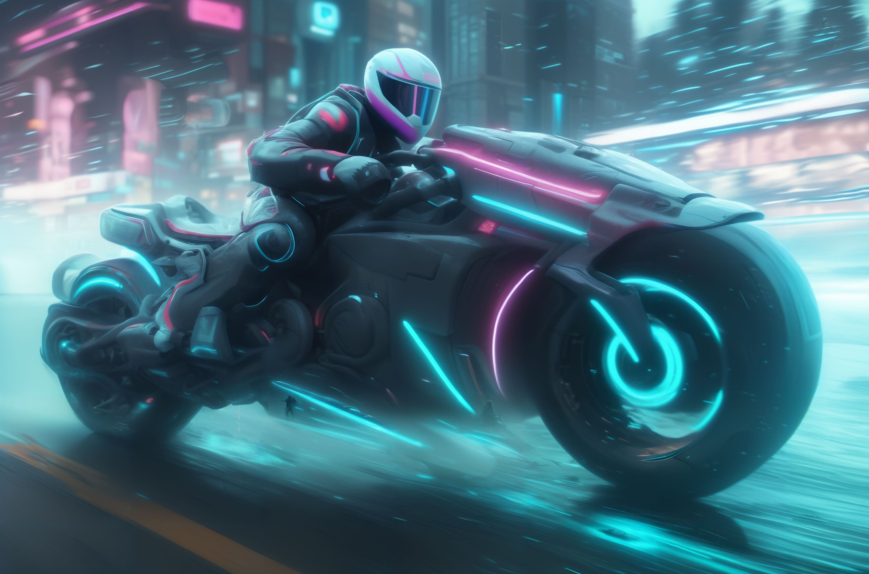 13876-3673923539-Cyberbike,Cyberpunk background,Cyberpunk style,black body,red lamp,green Neon special effects,vehicle focus,night,outdoors,1boy.jpg